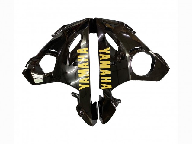 2006-2009 Yamaha YZF R6S Motorcycle Fairings - Glossy Black Matte Black Gold Decals