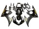 2006-2009 Yamaha YZF R6S Motorcycle Fairings - Glossy Black Matte Black Gold Decals