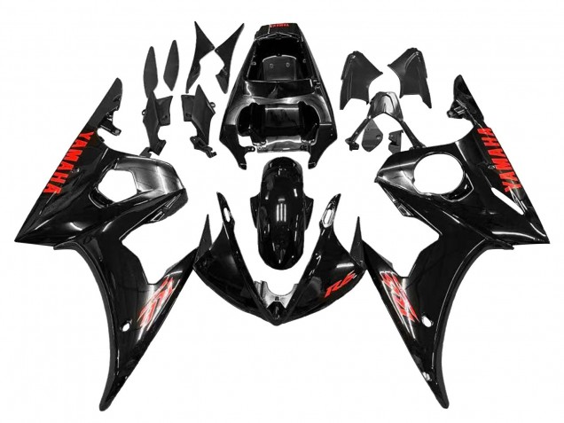 2006-2009 Yamaha YZF R6S Motorcycle Fairings - Glossy Black Red