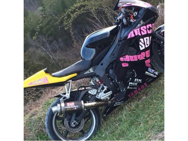 2003-2004 Yamaha YZF R6 Motorcycle Fairings - Yellow Pink Glossy Black Rossi Repsol 46
