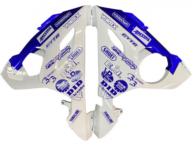 2006-2009 Yamaha YZF R6S Motorcycle Fairings - White Blue GYTR