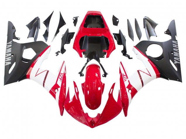 2006-2009 Yamaha YZF R6S Motorcycle Fairings - Red White Matte Black