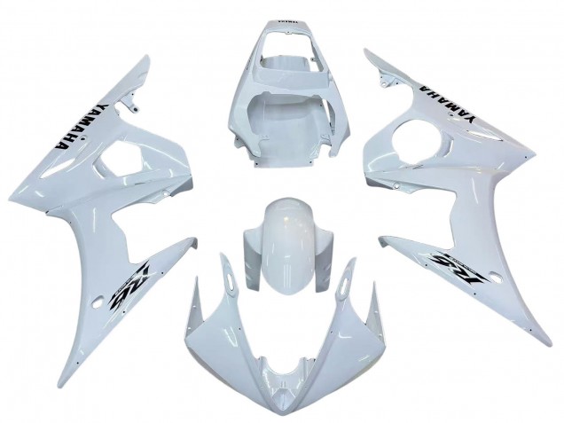 2006-2009 Yamaha YZF R6S Motorcycle Fairings - White Black Decals
