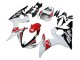 2006-2009 Yamaha YZF R6S Motorcycle Fairings - White Red Glossy Black Motul
