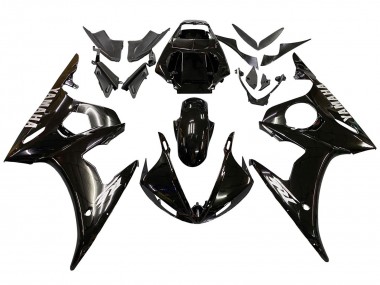 Custom 2005 Yamaha YZF 600 R6 Motorcycle Fairings - Glossy Black