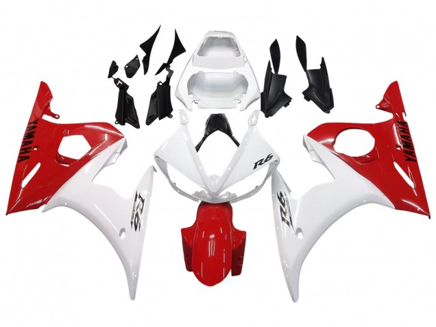 2005 Yamaha YZF 600 R6 Motorcycle Fairings - White Red