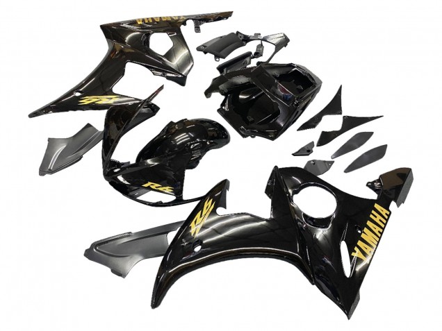 2005 Yamaha YZF 600 R6 Motorcycle Fairings - Black Gold