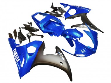Custom 2005 Yamaha YZF 600 R6 Motorcycle Fairings - Blue Matte Black