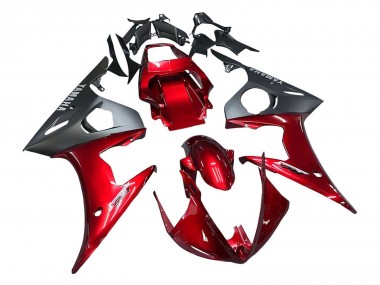 Custom 2005 Yamaha YZF 600 R6 Motorcycle Fairing Kits - Red Matte Black