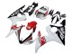 2005 Yamaha YZF 600 R6 Motorcycle Fairings - White Black Red Motul