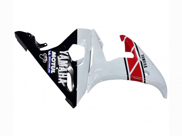 2005 Yamaha YZF 600 R6 Motorcycle Fairings - White Black Red Motul
