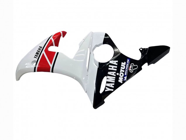 2005 Yamaha YZF 600 R6 Motorcycle Fairings - White Black Red Motul