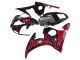 2005 Yamaha YZF 600 R6 Motorcycle Fairings - Black with Red Flame