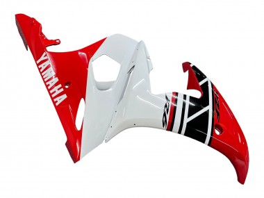Custom 2005 Yamaha YZF 600 R6 Motorcycle Fairings - White Red Glossy Black