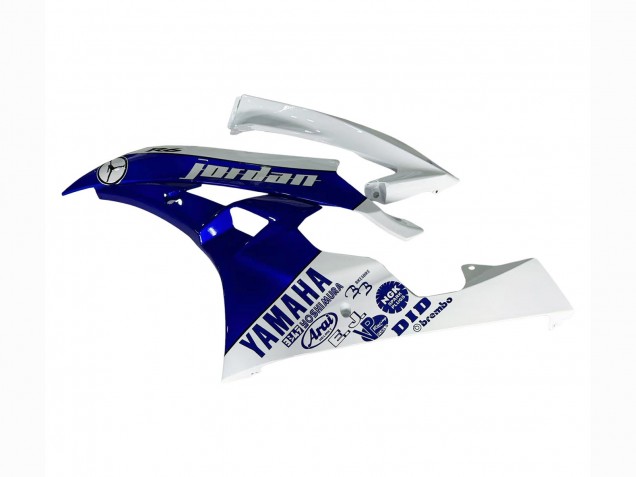 2006-2007 Yamaha YZF 600 R6 Motorcycle Fairings - White Blue Jordan