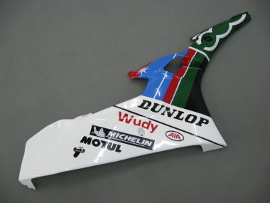 Custom 2006-2007 Yamaha YZF 600 R6 Motorcycle Fairings - Blue Green White Red Dunlop Michelin Motul