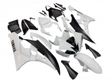 Custom 2006-2007 Yamaha YZF 600 R6 Motorcycle Fairings - White Matte Black