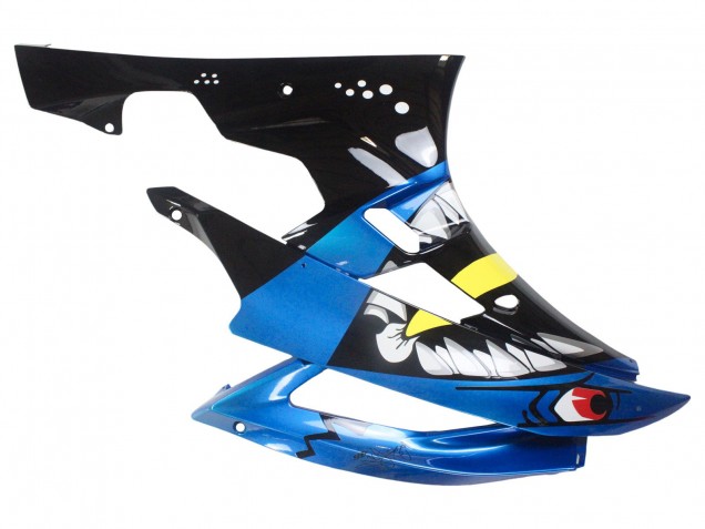 2006-2007 Yamaha YZF 600 R6 Motorcycle Fairings - Blue Neon Green Black Shark