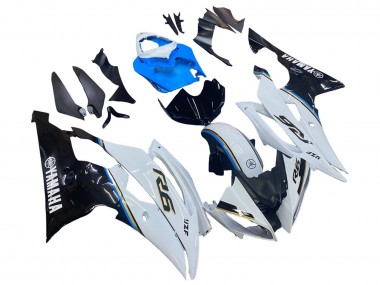 Custom 2008-2016 Yamaha YZF 600 R6 Motorcycle Fairing - White Blue Glossy Black