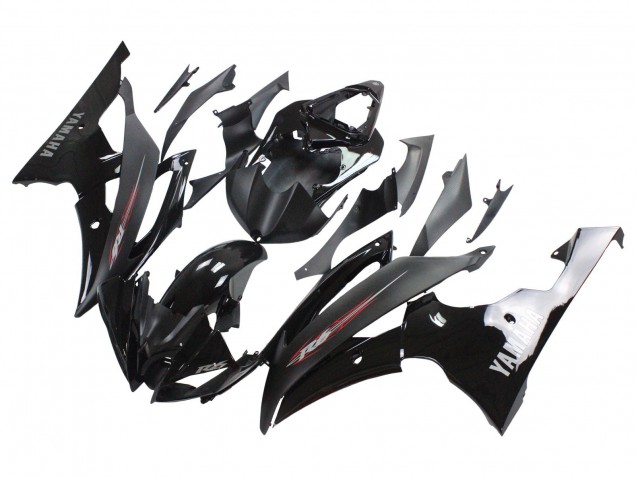 2008-2016 Yamaha YZF 600 R6 Motorcycle Fairings - Glossy Black Matte Black