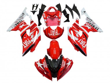 Custom 2008-2016 Yamaha YZF 600 R6 Motorcycle Fairings - White Red Black Fiat Acer