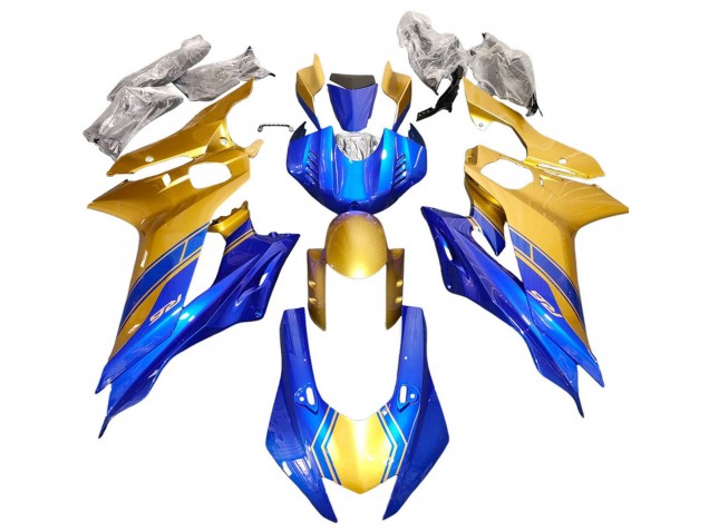 2017-2023 Yamaha YZF 600 R6 Motorcycle Fairings - Gold Blue