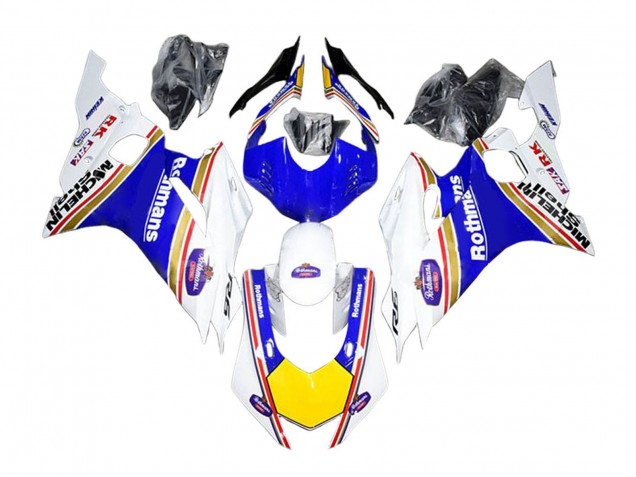 2017-2023 Yamaha YZF 600 R6 Motorcycle Fairings - White Blue Yellow Rothmans