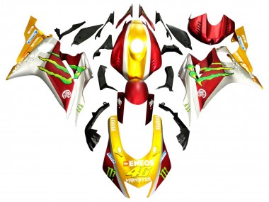 Custom 2017-2023 Yamaha YZF 600 R6 Motorcycle Fairings - Gold Red Green Monster