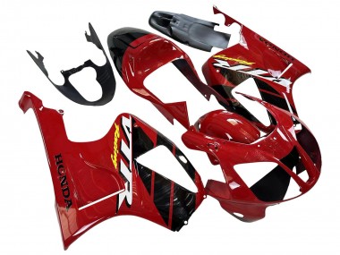 Custom 2000-2006 Honda VTR1000 Motorcycle Fairings - Red Black Stripe Racing
