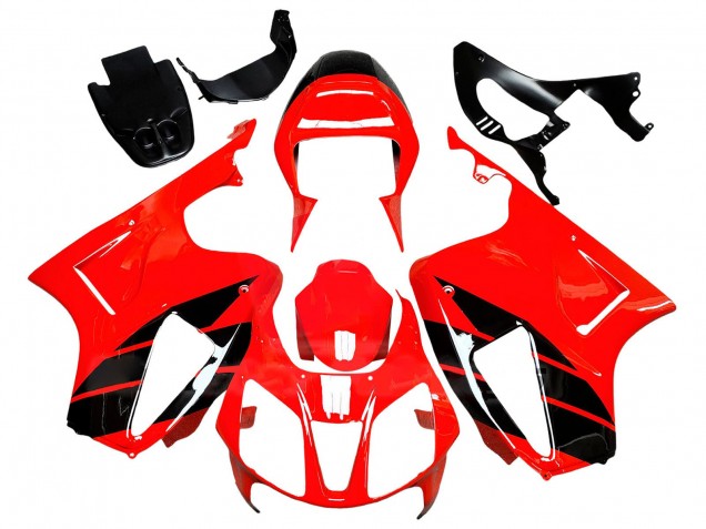 2000-2006 Honda VTR1000 Motorcycle Fairings - Red Glossy Black Stripe