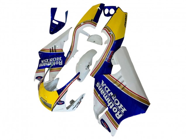 1994-1996 Honda NSR250 Motorcycle Fairings - White Blue Yellow Gold Rothmans