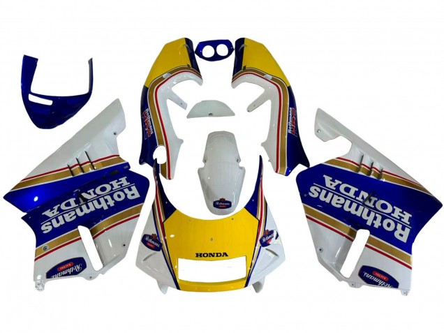 1994-1996 Honda NSR250 Motorcycle Fairings - White Blue Yellow Gold Rothmans