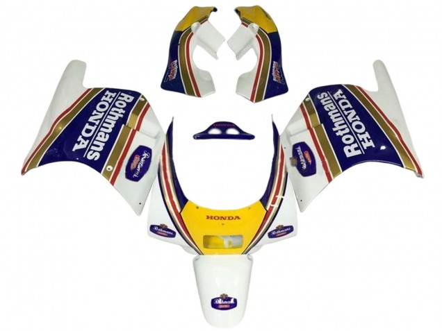 1988-1989 Honda NSR250R Motorcycle Fairings - White Yellow Blue Rothmans