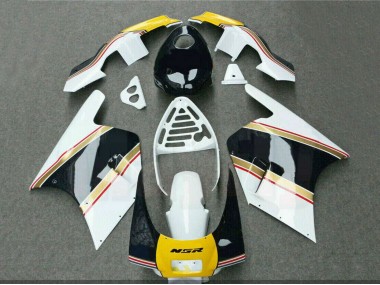 Custom 1988-1989 Honda NSR250R Motorcycle Fairings - White Yellow Gold Glossy Black