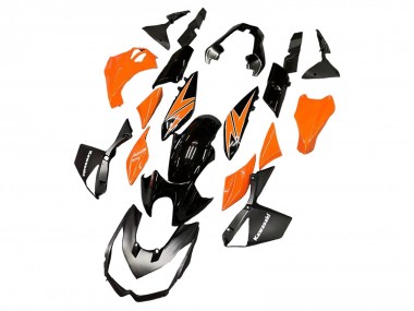 Custom 2010-2013 Kawasaki Z1000 Motorcycle Fairings - Orange Glossy Black