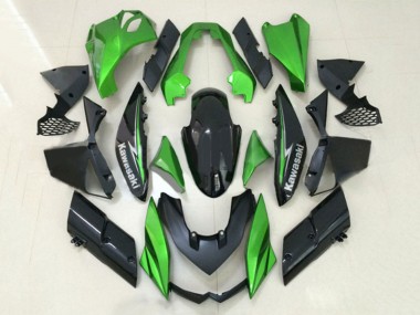 Custom 2010-2013 Kawasaki Z1000 Motorcycle Fairings - Green Glossy Black