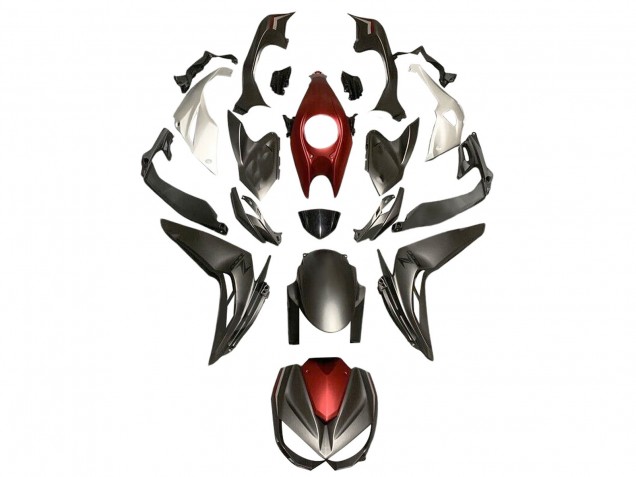 2014-2019 Kawasaki Z1000 Motorcycle Fairings - Silver Red Matte Black