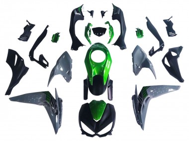 Custom 2014-2019 Kawasaki Z1000 Motorcycle Fairings - Black Green Grey