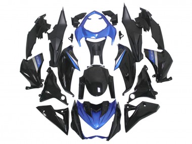 Custom 2014-2019 Kawasaki Z1000 Motorcycle Fairings - Blue Glossy Black