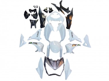 Custom 2013-2018 Kawasaki Z800 Motorcycle Fairings - White Green Silver Black