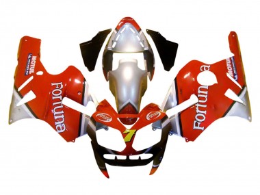 Custom 2002-2006 Kawasaki ZX12R Motorcycle Fairings - Red Silver Fortuna