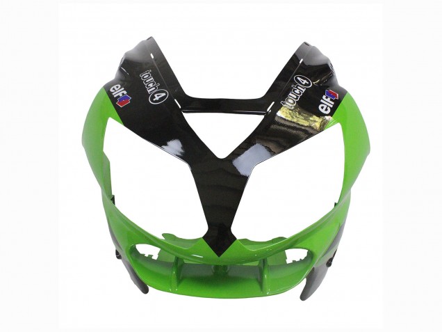 2002-2006 Kawasaki ZX12R Motorcycle Fairing - Green Glossy Black Elf Touch4 Monster