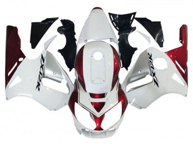 Custom 2002-2006 Kawasaki ZX12R Motorcycle Fairings - White Red Black
