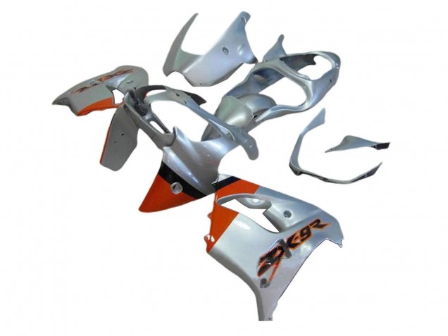 2000-2001 Kawasaki ZX9R Motorcycle Fairings - Silver Red