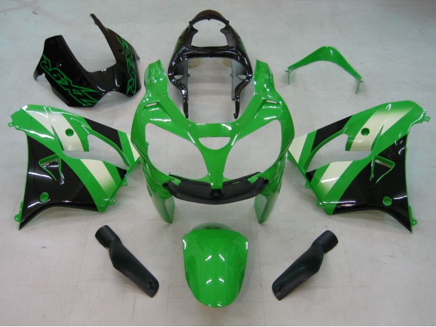 2000-2001 Kawasaki ZX9R Motorcycle Fairings - Green Silver Black