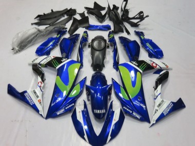 Custom 2015-2018 Yamaha YZF R3/R25 Motorcycle Fairings - Blue White Black Green Monster