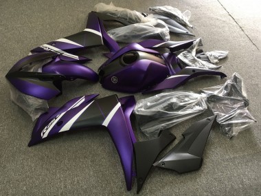 Custom 2015-2018 Yamaha YZF R3/R25 Motorcycle Fairings - White Purple Matte Black