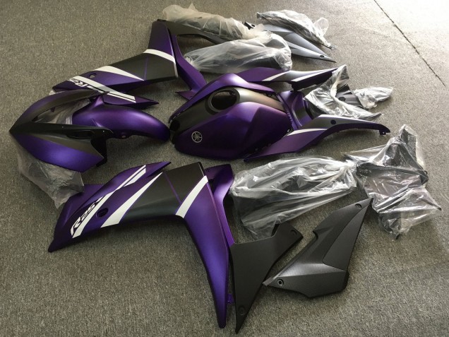 2015-2018 Yamaha YZF R3/R25 Motorcycle Fairings - White Purple Matte Black