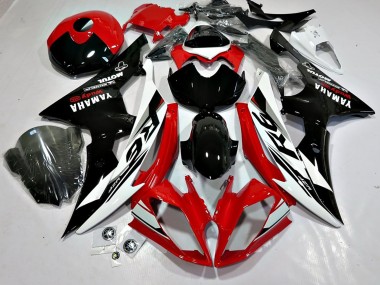 Custom 2008-2016 Yamaha YZF 600 R6 Motorcycle Fairings - White Red Glossy Black Motul Michelin