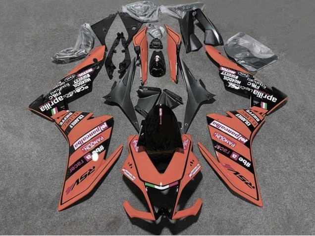 2009-2015 Aprilia RSV4 1000 Motorcycle Fairings - Orange Black